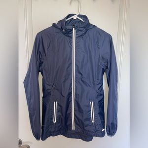 navy blue wind breaker